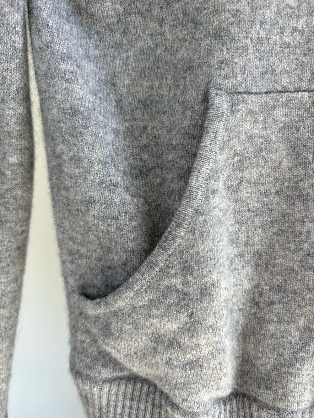 Sutton Studio Gray Cashmere Zip Hoodie with Repairs, Size Small - Picture 4 of 10